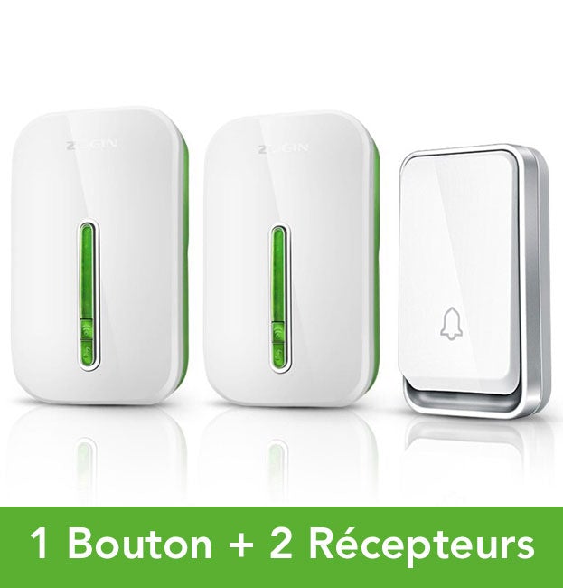 Sonnette sans fil sans pile étanche – Sonnette sans fil facile à installer type castorama pour maison