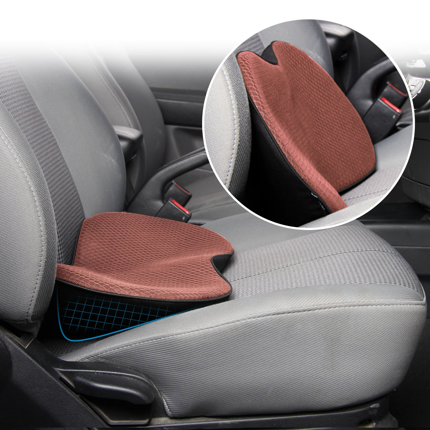 Coussin rehausseur voiture confortable – Réhausseur adulte pour voiture et rehausseur conducteur ergonomique