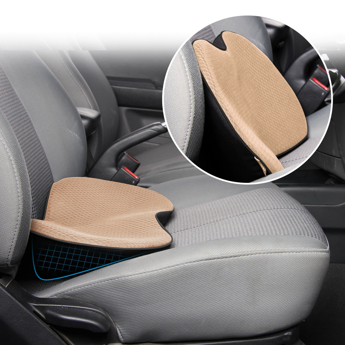 Coussin rehausseur voiture confortable – Réhausseur adulte pour voiture et rehausseur conducteur ergonomique