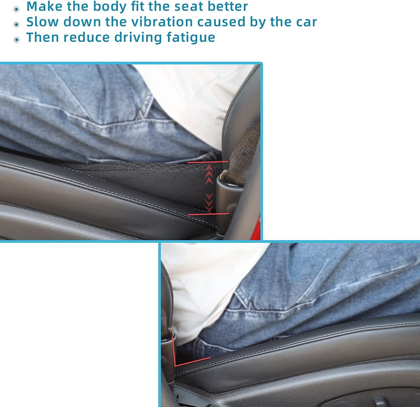 Coussin rehausseur voiture confortable – Réhausseur adulte pour voiture et rehausseur conducteur ergonomique